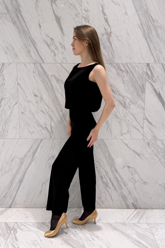 Black jumpsuit with lace back