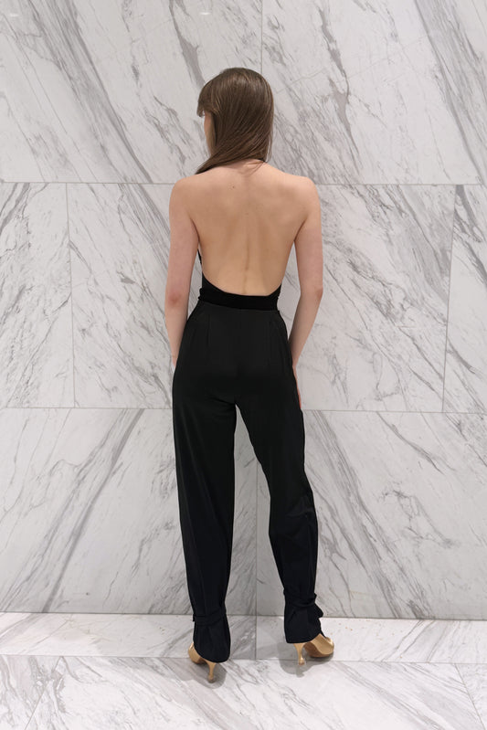 Collection 9 V-neck black colour leotard