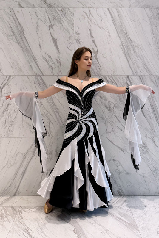 Black & white exclusive competition dress