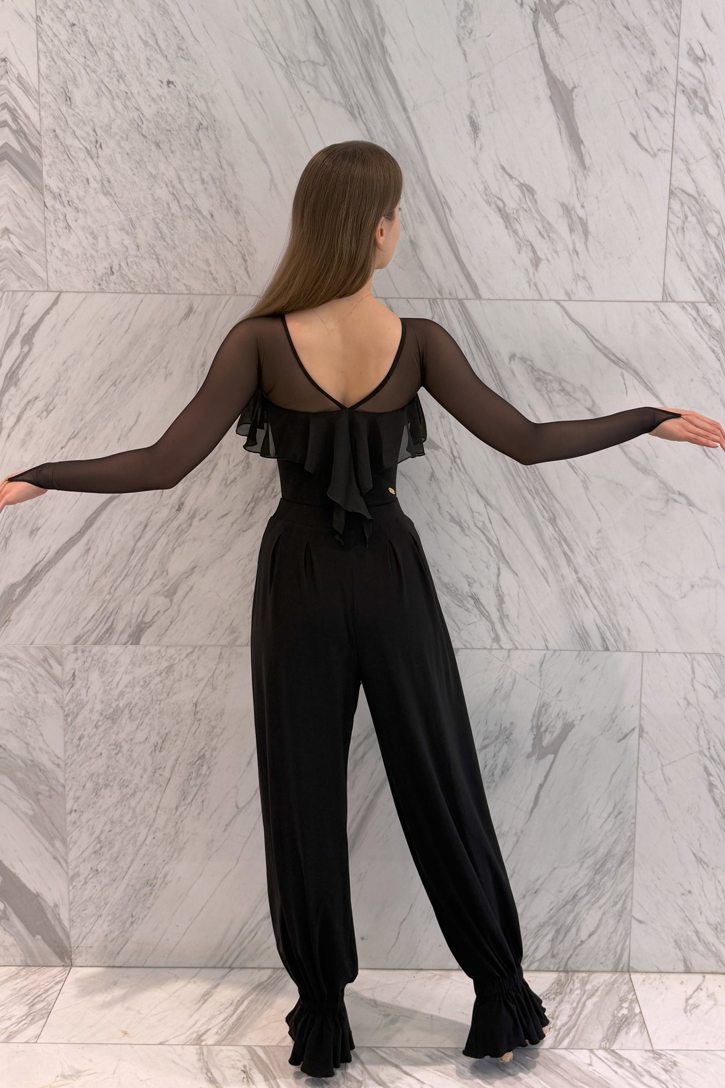 Sweetheart neckline ruffle leotard